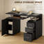 Bureau d'ordinateur 47 "avec plateau à clavier et tiroirs de rangement noir