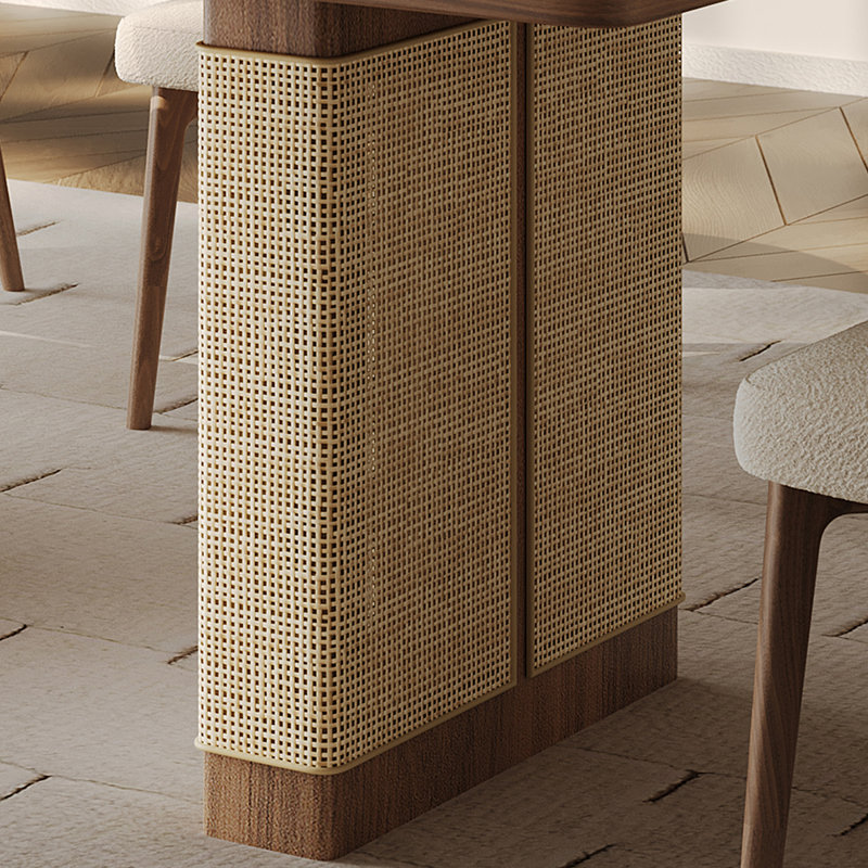 Ensemble de table de salle à manger rectangulaire simple de style rétro, 29.5"H x 55.1"L x 29.5"W