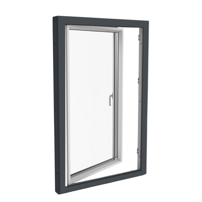 Elite Euro Tilt and Turn, 37" H x 25" W, Black/White, Right Hand