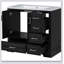 Ensemble de meuble-lavabo traditionnel 36 po avec lavabo en résine, armoire de salle de bain noire avec deux portes et quatre tiroirs