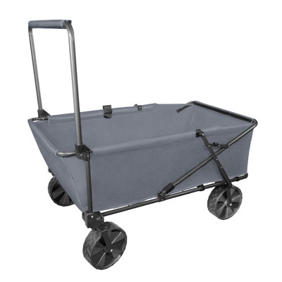 Zenithen Jumbo Folding Portable Wagon With X-Large All Terrain Wheels, Grey