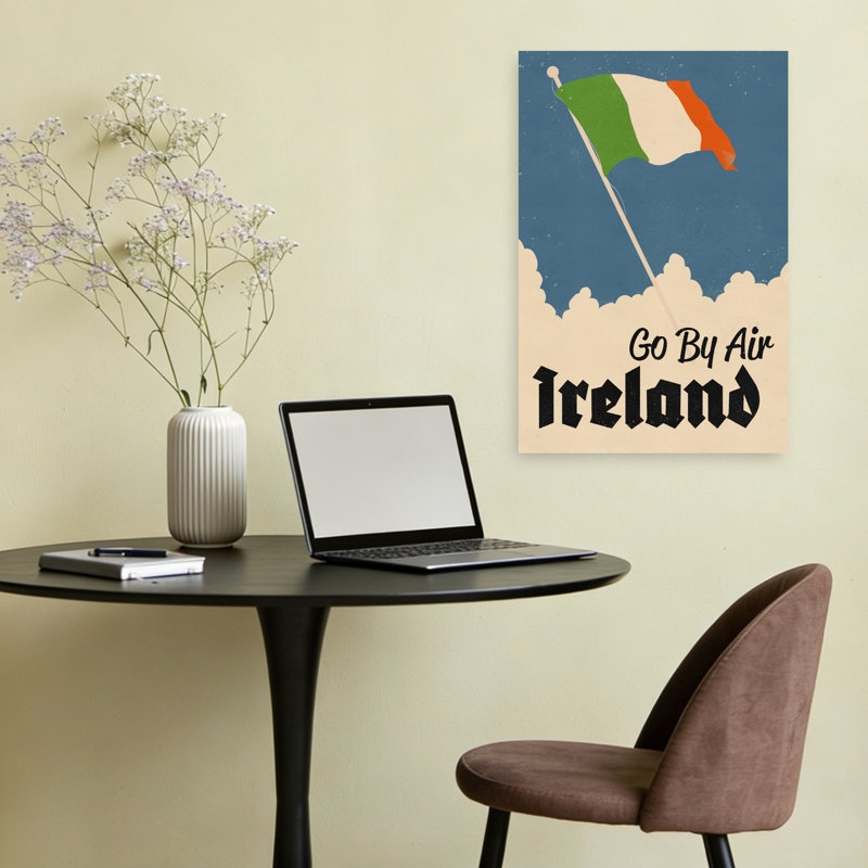 «Vintage Ireland Travel Classic Retro Vintage Fly Landscape Nature», art mural