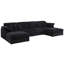 Canapé modulaire large de 6 pièces avec canapé repose-pieds amovible de 146 po-134262912