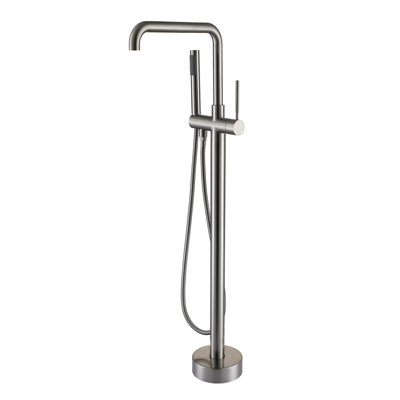 Robinet de baignoire autoportant avec douche à main en bronze huilé