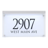 Frosted Crystal LED Lighted Trajan Engraved 2-Line Address Sign