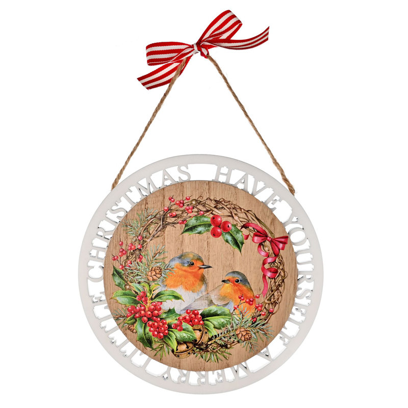 Robin Round Hanging Plaque