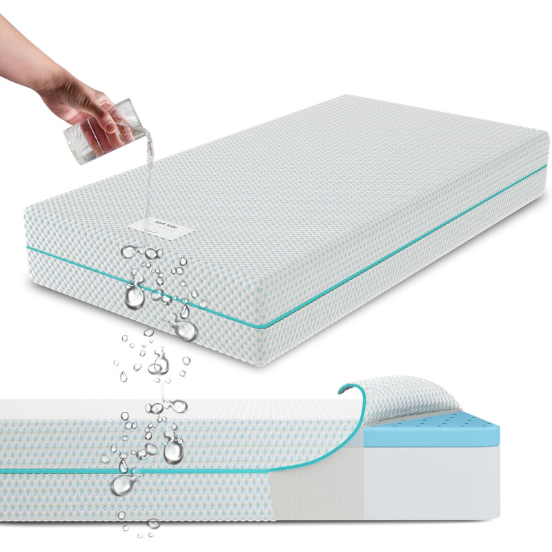Sleepah Crib Mattress Dual Sided Cooling Memory Foam (52" 28" 5.5") Waterproof Washable Breathable Certipur Certified Firm for Babies & Softer for Toddlers Fits Toddler Beds & Standard Cribs 