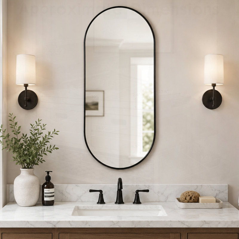 Miroir durable en PVC avec verre incassable, parfait pour la salle de bain et la chambre à coucher