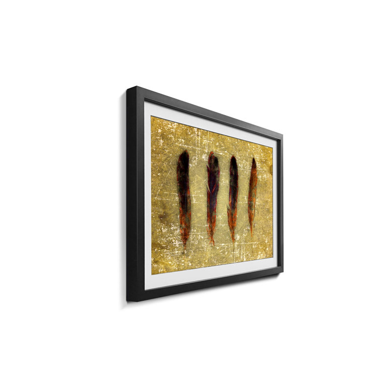 Four Feathers - Single Picture Frame Print, 40cm H x 60cm W