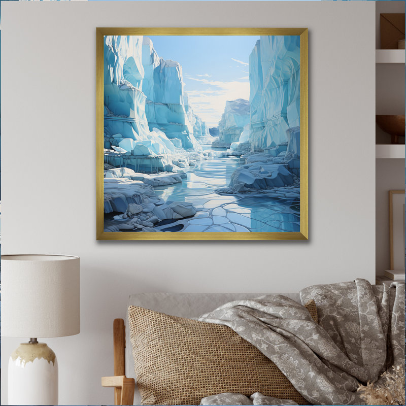 Glacier bleu glacier Solitude II - impression, Cadre doré à une seule photo, H 16 po x l 16 po x P 1 po