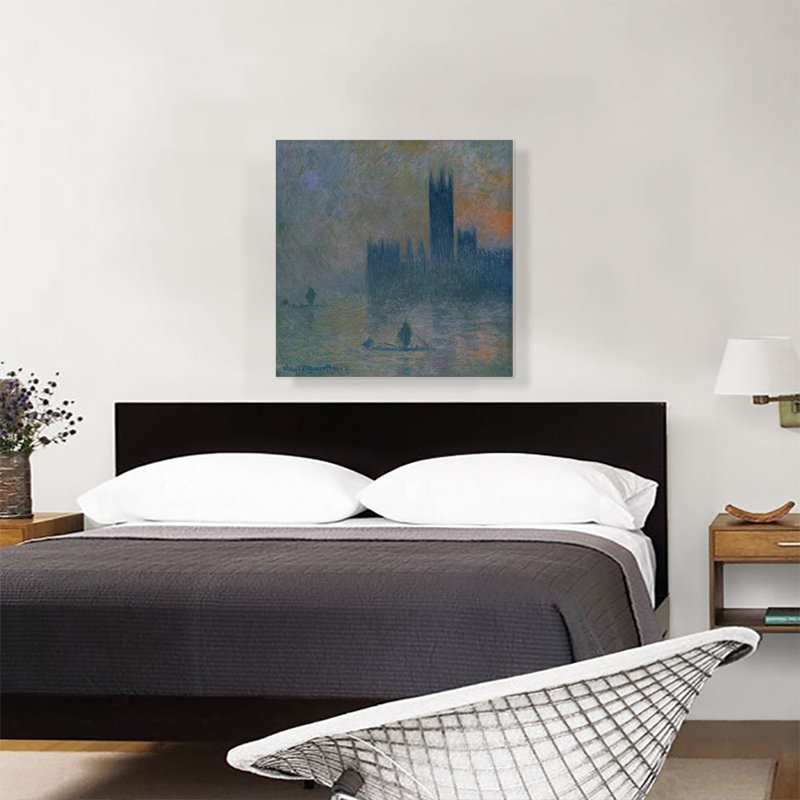 Reproduction d'art sur toile «House of Parlement Effect of Fog 1903» par Claude Monet, H 26 po x l 26 po x P 1,5 po
