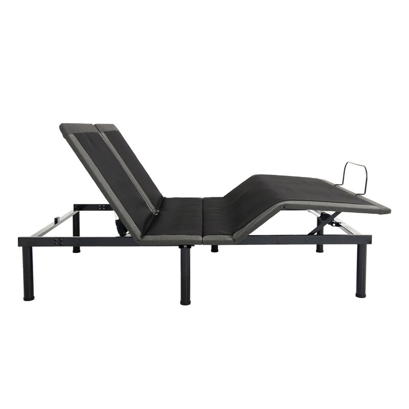 Base de lit réglable avec mémoire - tête relevable de 55 degrés, moteur silencieux pliable en métal, élévation de 30 pieds