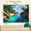 Papier peint adhésif autocollant Tropical Caribbean Paradise Turquoise Waters Island Beach Cool Palm Trees Sandy Water Rock Formations