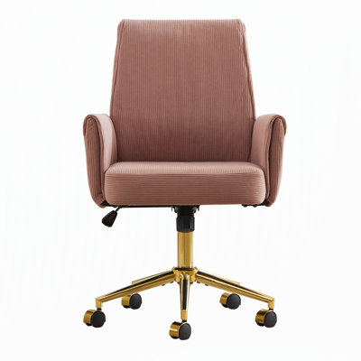 Ergonomic Mid-Back Office Chair with Memory Foam and Gold Base