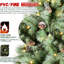 Arbre de Noël de 72 pouces avec 300 lumières blanches préinstallées, 988 pointes d'aiguille dure, 66 branches de pin, structure à charnières à assemblage rapide et support en métal