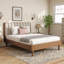 Lit plateforme tapissier en bois massif-939730721