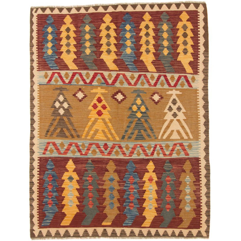 Geometric Wool Hand Woven 145cm X 191cm Area Rug