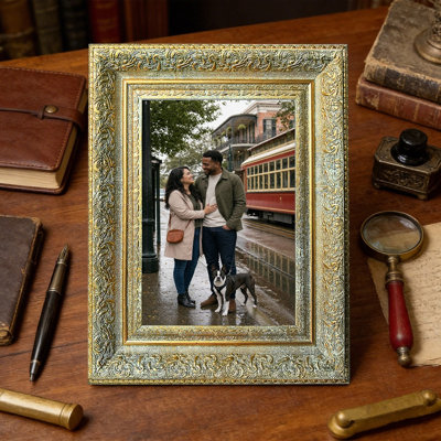 Cadre photo mural doré antique 1 pièce 8 po x 10 po avec galerie