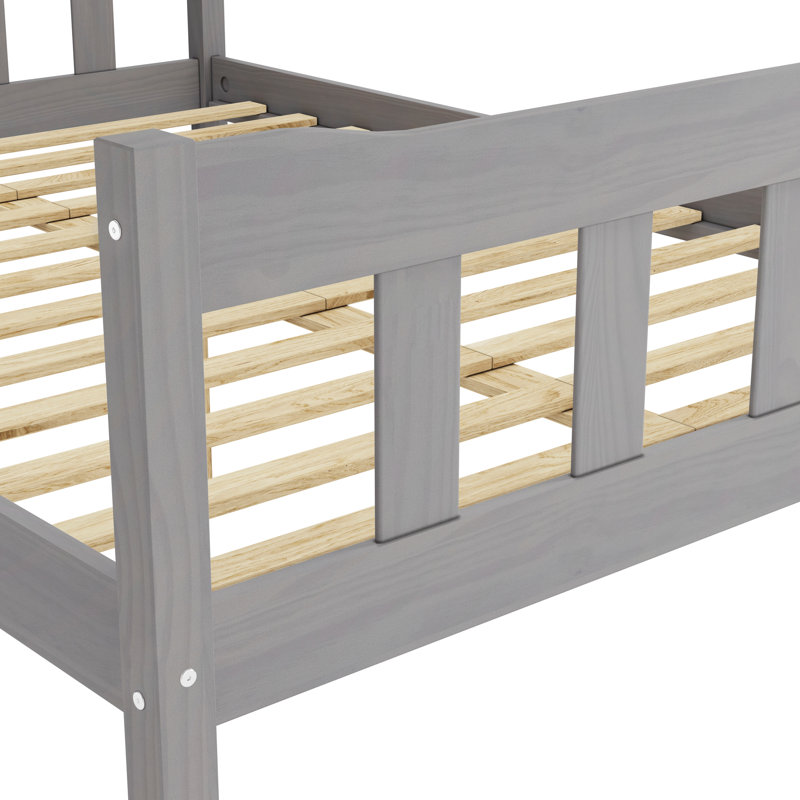 Throop Solid Wood Bed, Kingsize (5'), Grey