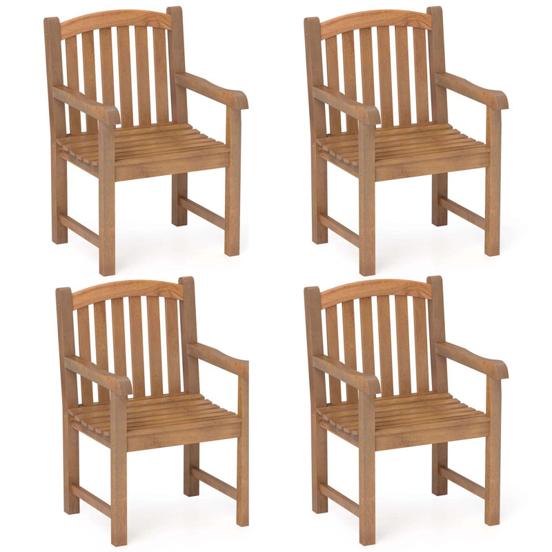 Fauteuil d'extérieur 4 pièces en teck