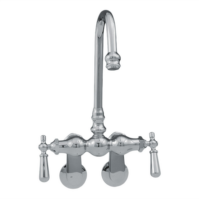 Tub Mount Gooseneck Faucet Lever Handles by Strom Living, Chrome