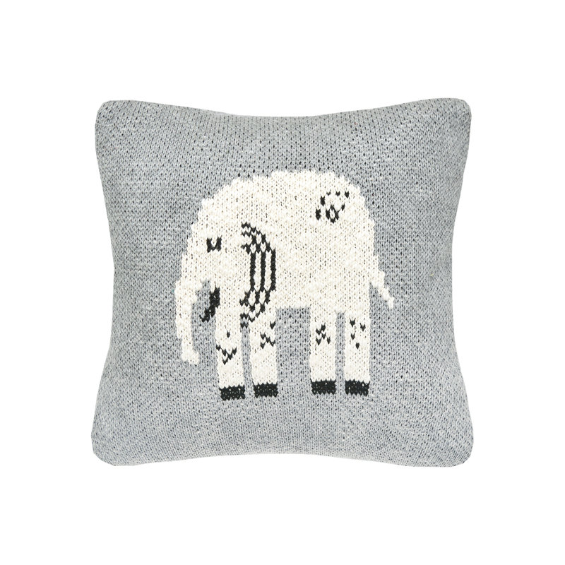 Elephant Knitted Throw Pillow