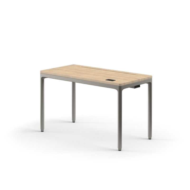 eFloat Quattro, 23 in. D x 58 in. W Sit-Stand Desk with Carbon Black Base, Carbon Black Painted Wood Top, and Black Salzburg Leather Cable Manager