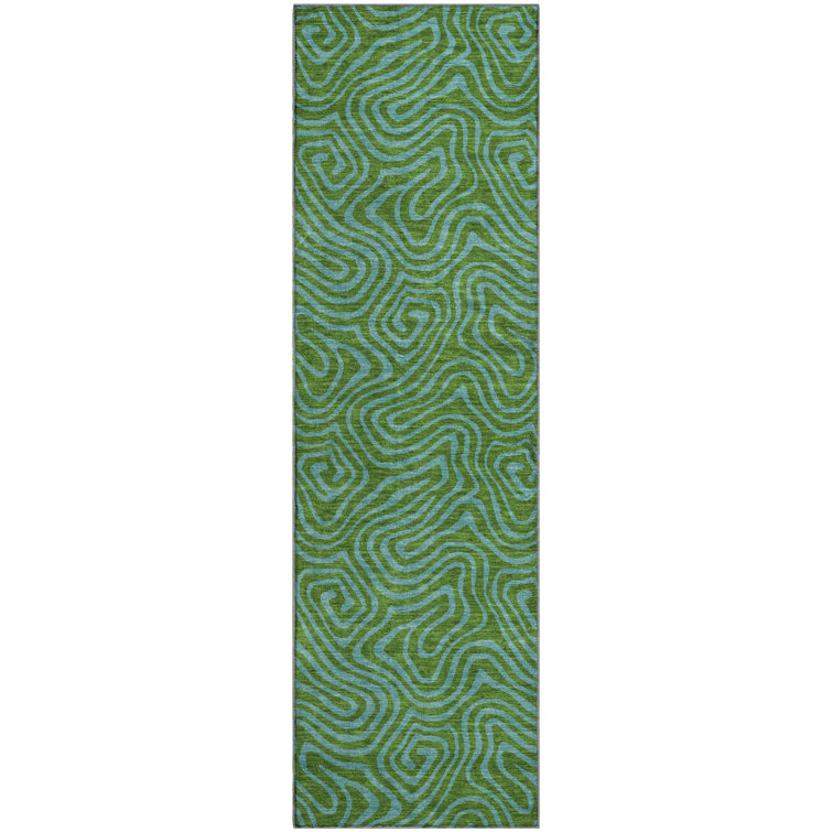 Premium Machine Washable Birchview AMF1031 Swirls Rug