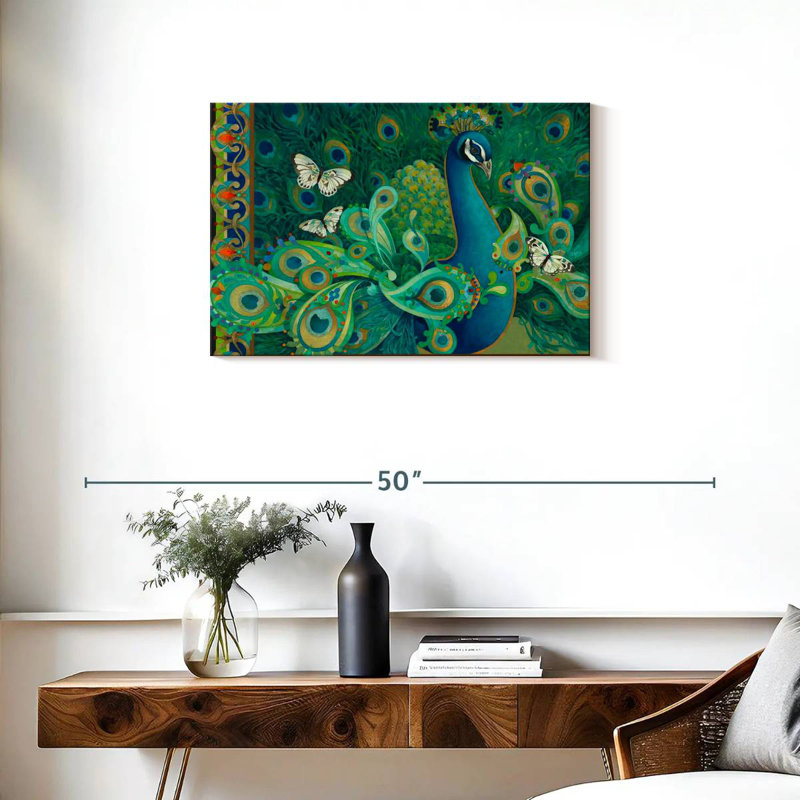 Paisley Peacock, 20" H x 30" W
