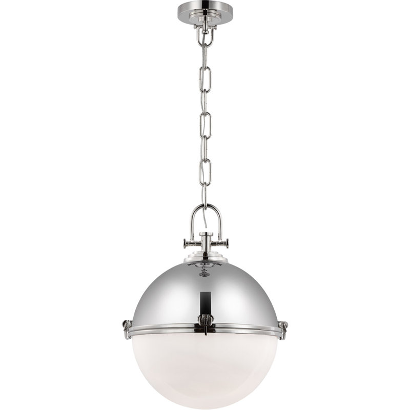 Chapman & Myers Adrian Globe Pendant, 21.5" H x 17" W x 17" D, Polished Nickel
