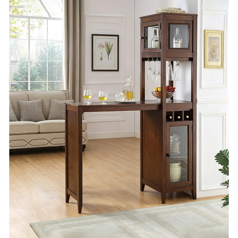 Extendable with Solid Wood and Glass Base Dining Table
