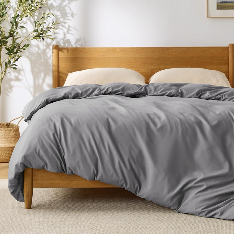 Bedsure Duvet Cover Queen Size— Only Includes 1 Duvet Cover for All Season, Queen Duvet Cover, Gray