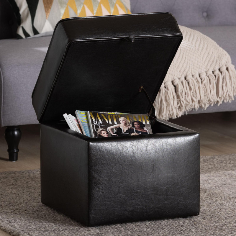 Faux Leather Ottoman