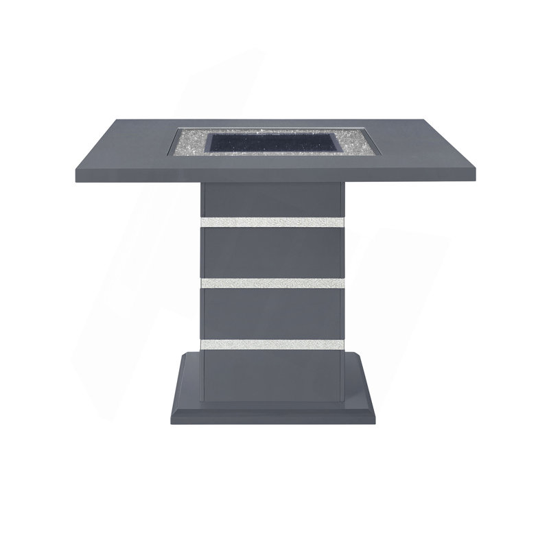 TABLE DE BAR ARIYA GRIS FONCÉ, H 36 po x L 47 po x l 47 po, Gris