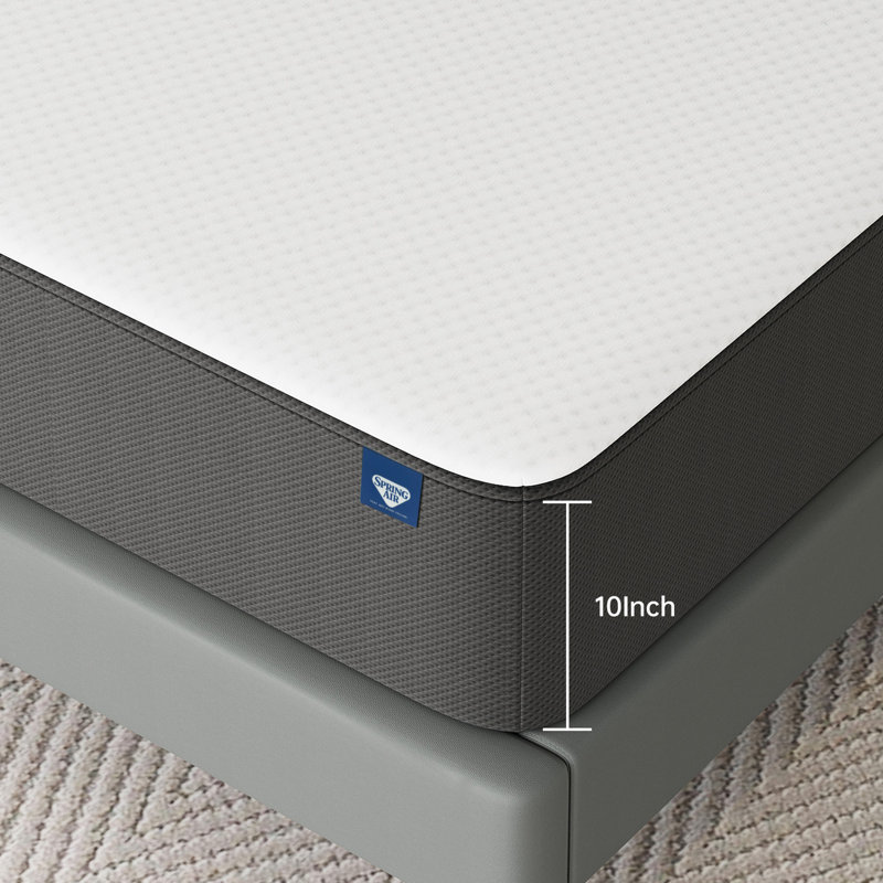 Matelas en mousse mi-ferme de 10 po avec gel rafraîchissant et dessus lisse Shelburn, fabriqué aux États-Unis, Grand lit