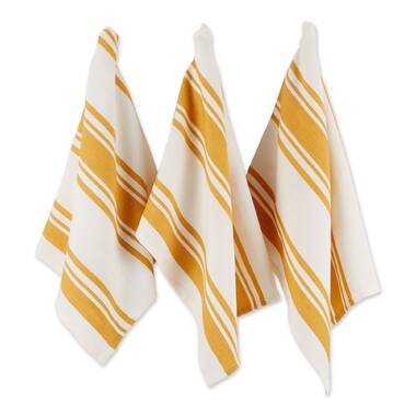 KitchenAid Albany Kitchen Towel 4-Pack Set - Honey Orange/White