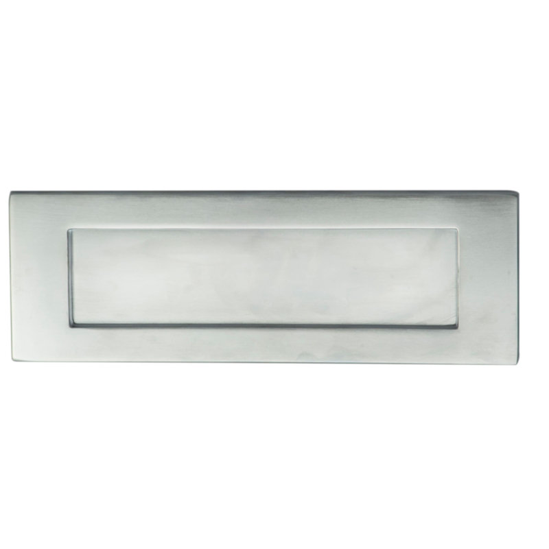 Muscogee Victorian Letter Plate, Satin Chrome, 8cm H x 8cm W x 25.5cm D