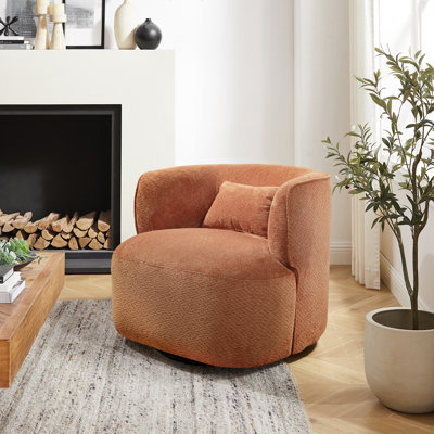Bernado 31.1'' Wide Fabric Swivel Barrel Chair