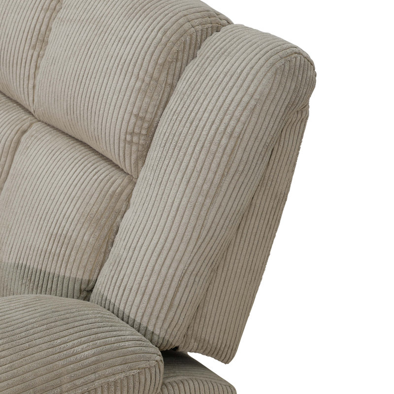 Ensemble de canapé et causeuse 2 pièces, Velours côtelé beige