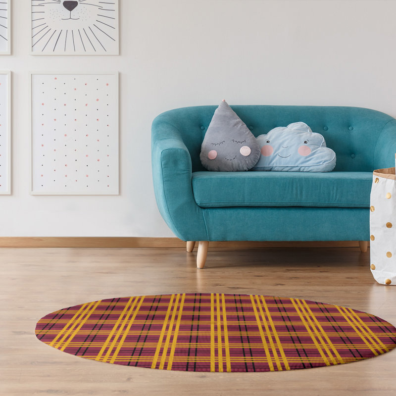 Tapis rouge à carreaux, Rond 5 pi
