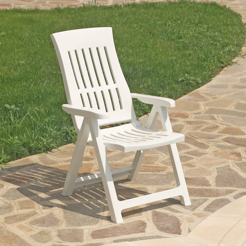 Chadha Plastic Patio Folding Chair Folding Chair, White