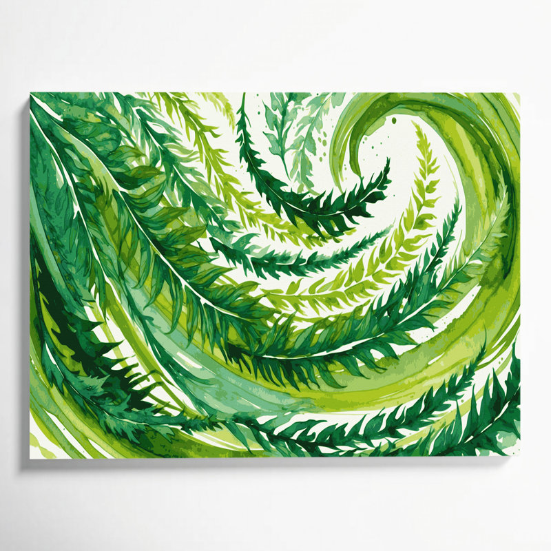 Légumes, art mural sur toile vert Mizuna, H 11 po x l 14 po