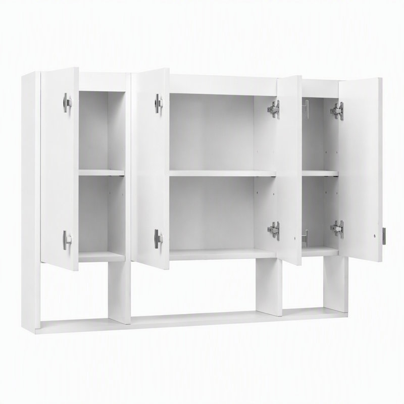 Armoire de salle de bain murale moderne de 36 pouces avec charnières à fermeture douce, tablettes ouvertes et 3 tablettes réglables pour la salle de bain