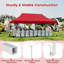 Abri pliant instantané 3 x 6 m (10 x 20 pi) avec 3 hauteurs ajustables, rouge