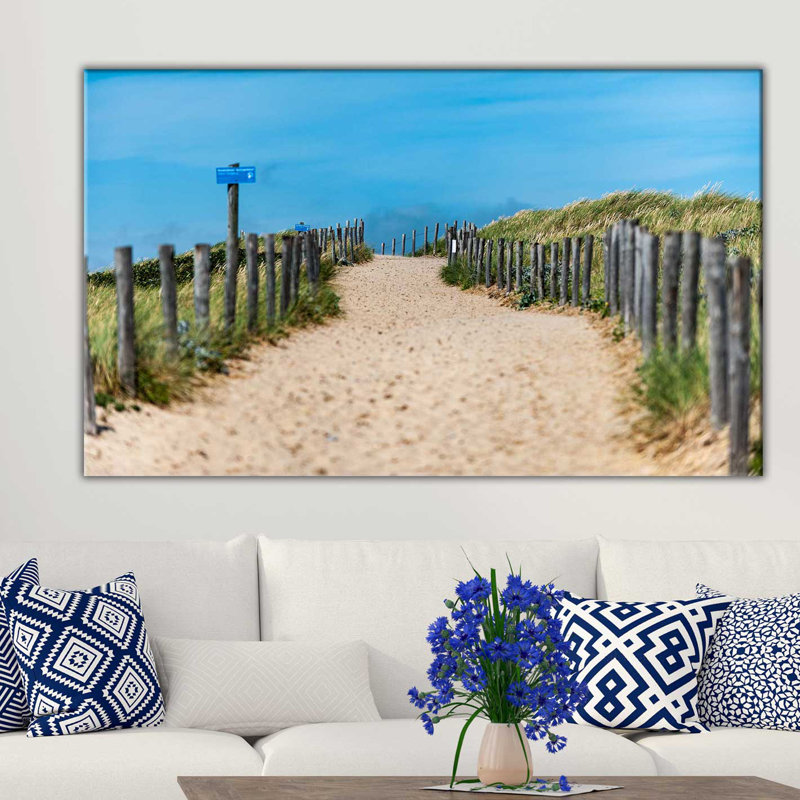 « sandy path », reproduction de photo sur toile tendue, H 28 po x l 48 po x P 1,5 po