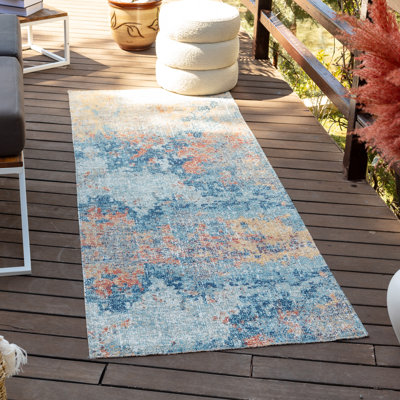 Cebes Modern Boho Burnt Orange Area Rug