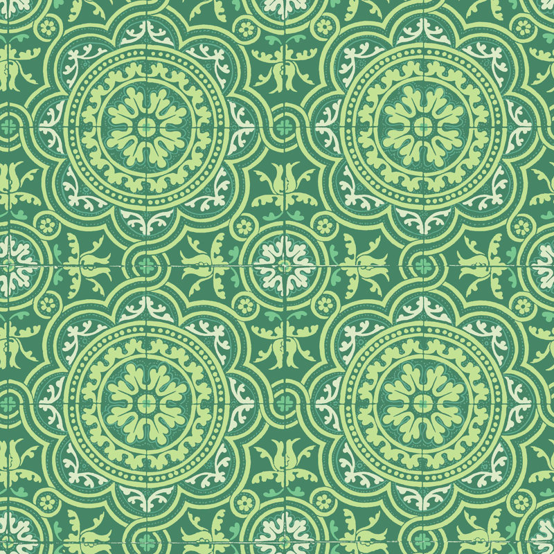 Geometric Wallpaper Roll, Sage/Green