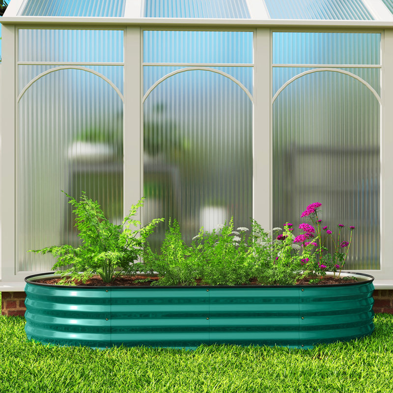 Raised Garden Bed, 30 cm H x 180 cm W x 90 cm D, Green, 1