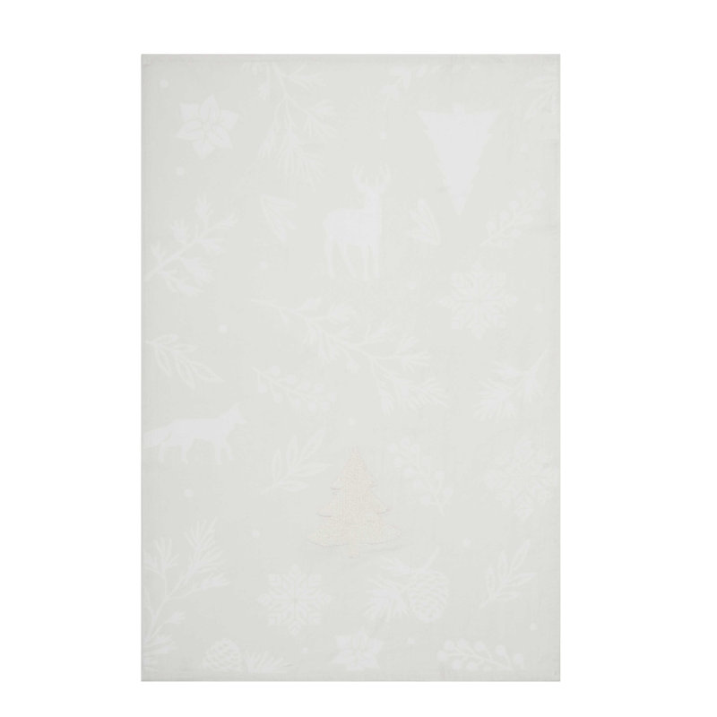 Serviette d'hiver Yuletide Frost Forest avec renard et flocons de neige