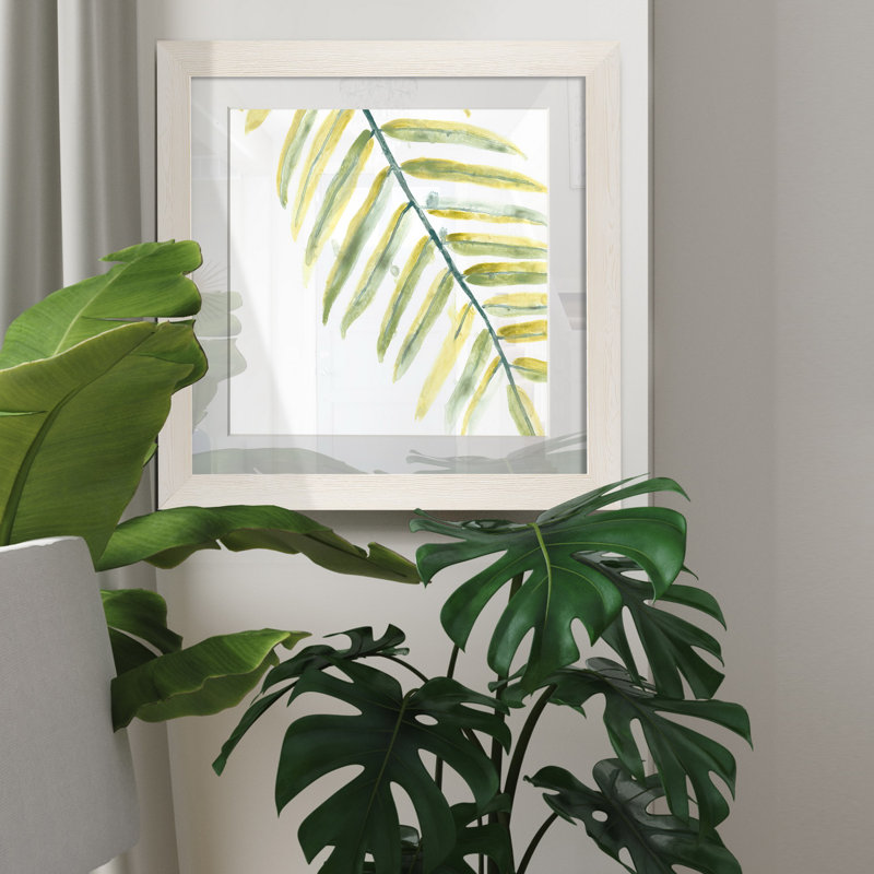 Verdant impressions III-reproduction d’art, H 27,5 po x l 27,5 po x P 1,5 po, Imprimé encadré blanc